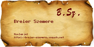 Breier Szemere névjegykártya